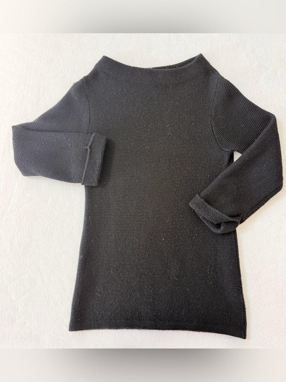 Boden Black Knit Bateau Boat Neck Sweater 3/4 Sleeve Size 2
